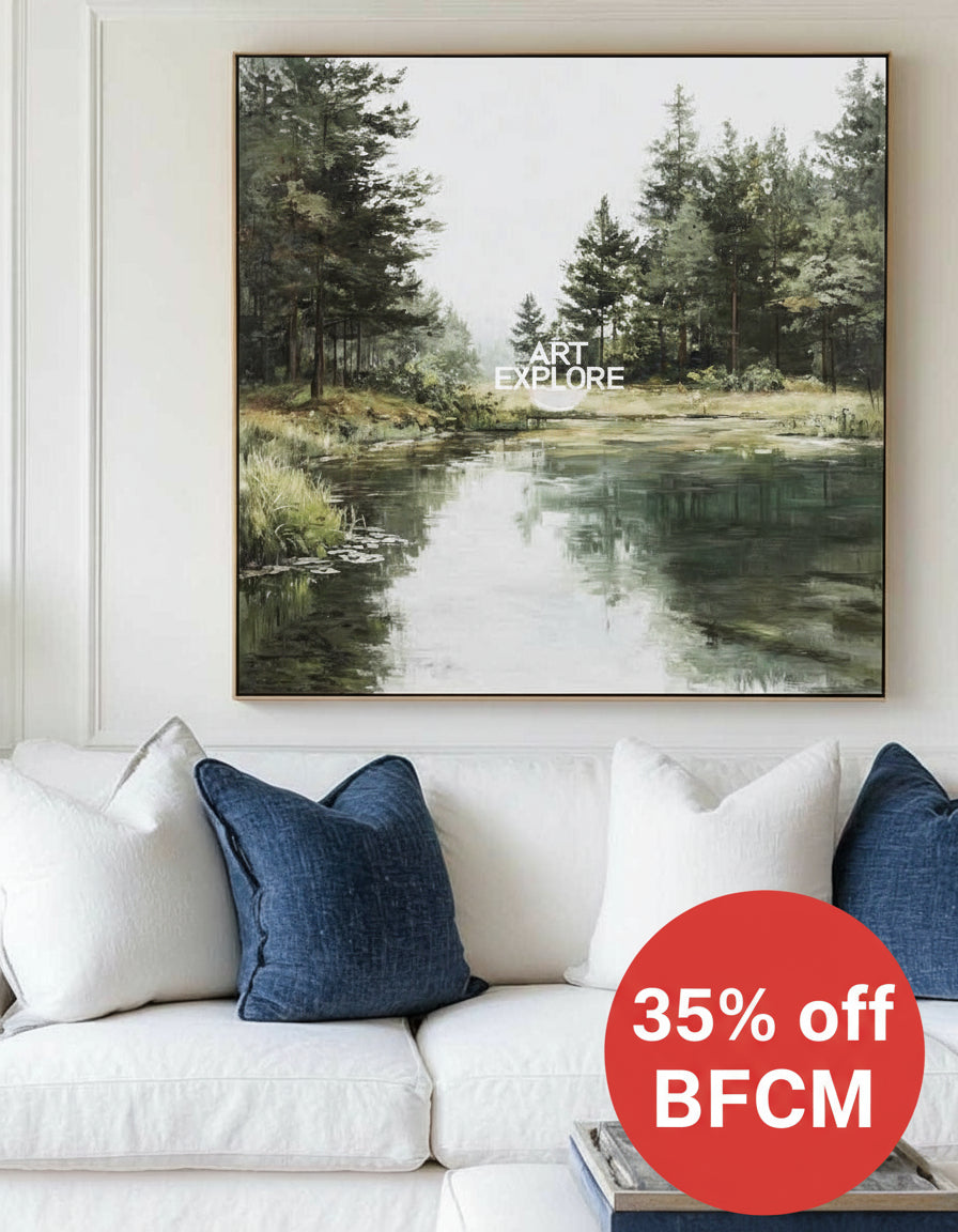 & Lake Canvas for Living Room – Handmade Wall Decor | ArtExplore