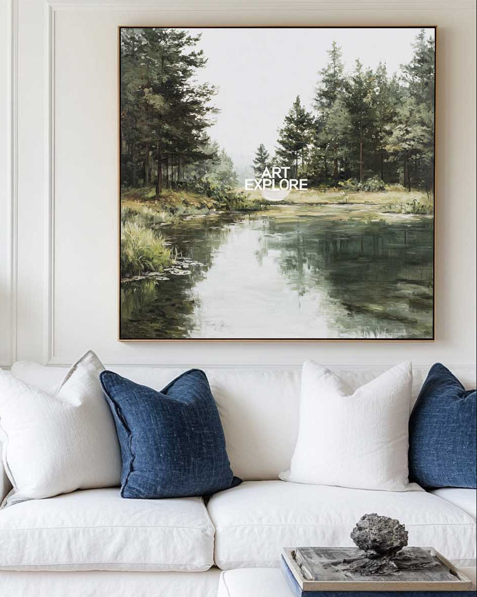 & Lake Canvas for Living Room – Handmade Wall Decor | ArtExplore