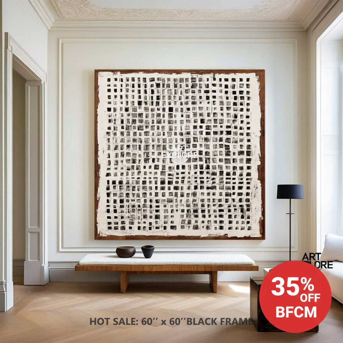 Curated visual reference: Large Canvas Textured Art For Modern Decor Reference: Modern Wabi Sabi Square Texture Painting For Minimalist Large Wall