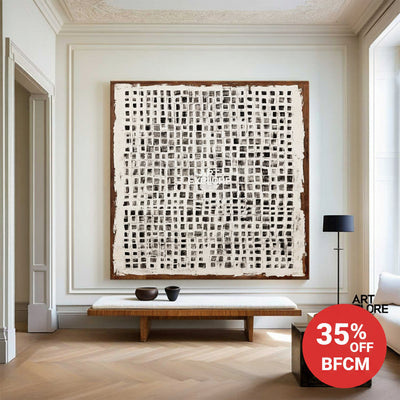 Large Abstract Black & White Texture Art for Modern Home Decor – ArtExplore