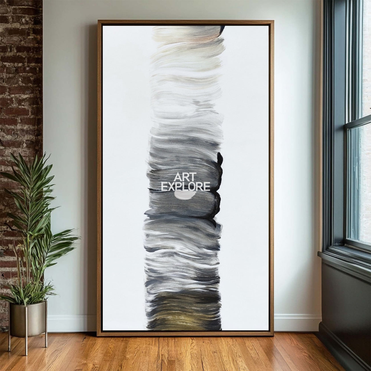 Large Abstract Brushstroke Canvas | Handmade Neutral Home Decor | ArtExplore