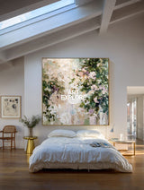 Large Abstract Floral Canvas, Palette Knife Handmade Texture Art | ArtExplore