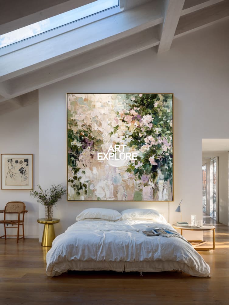 Large Abstract Floral Canvas, Palette Knife Handmade Texture Art | ArtExplore