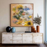 Large Abstract Flower Texture Painting, Modern Cozy Decor – ArtExplore