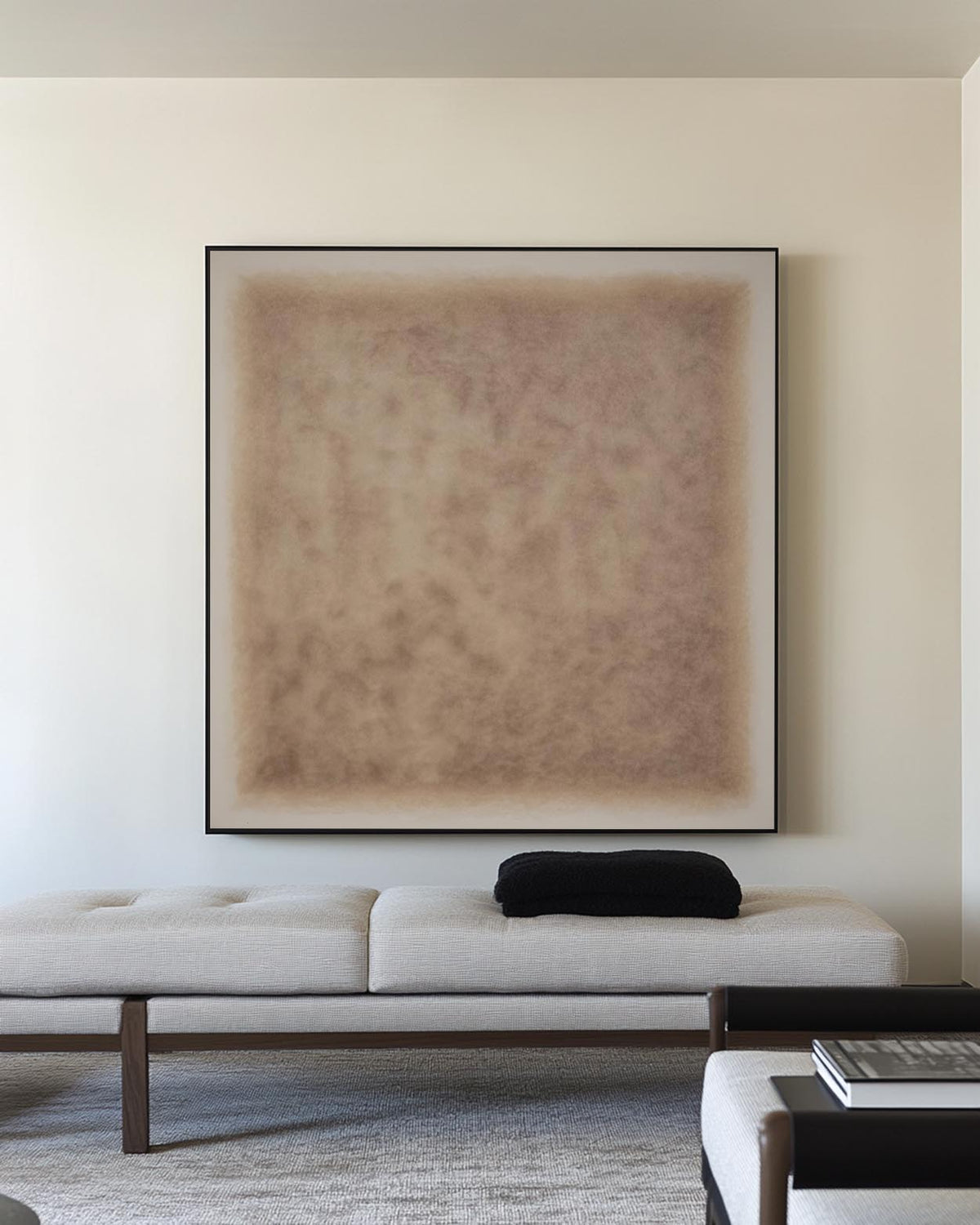 Beige Minimalist Abstract Art Wabi-sabi Monochrome Wall Art Modern Abstract Painting For livingroom