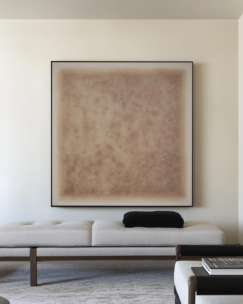 Beige Minimalist Abstract Art Wabi-sabi Monochrome Wall Art Modern Abstract Painting For livingroom