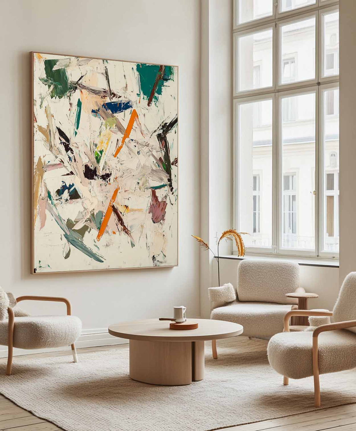 Large Beige Texture Art Painting Wabi-sabi Beige Wall Art Modern Beige Abstract Wall Art For Sale