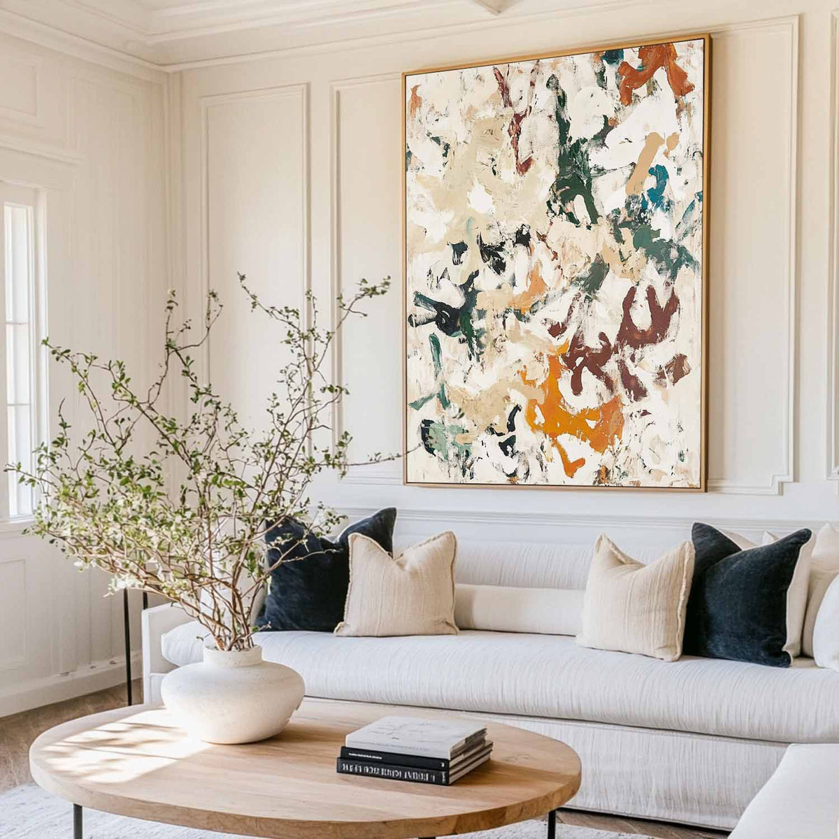 Large Beige Texture Paintings Beige Minimalist Wall Art Oversized Beige Abstract Fine Art For Sale