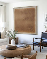 Large Beige Wall Art Gradient Monochrome Color Textured Wall Art Modern Beige Abstract Painting