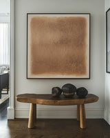 Large Beige Wall Art Gradient Monochrome Color Textured Wall Art Modern Beige Abstract Painting