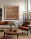 Large Beige Wall Art Gradient Monochrome Color Textured Wall Art Modern Beige Abstract Painting