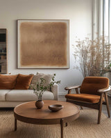 Large Beige Wall Art Gradient Monochrome Color Textured Wall Art Modern Beige Abstract Painting