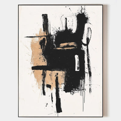 Large Black And White Canvas Wall Art Black White Wall Art Modern Abstract Art Paintings for Sale