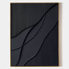Black Modern Art Large Framed Black 3d Texture Art luxury Wall Art For Sale