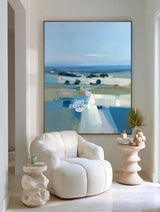 Large Blue Field Abstract Painting for Modern Cozy Spaces – ArtExplore