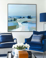 Large Blue Field Scenery Abstract Painting for Modern Interiors – ArtExplore