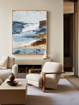 Large Blue Knife Palette Painting – Modern Wall Art for Home & Office | ArtExplore