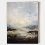 Large Brown Minimalist Textured Landscape Painting | Luxury Wall Art For Livingroom | ArtExplore