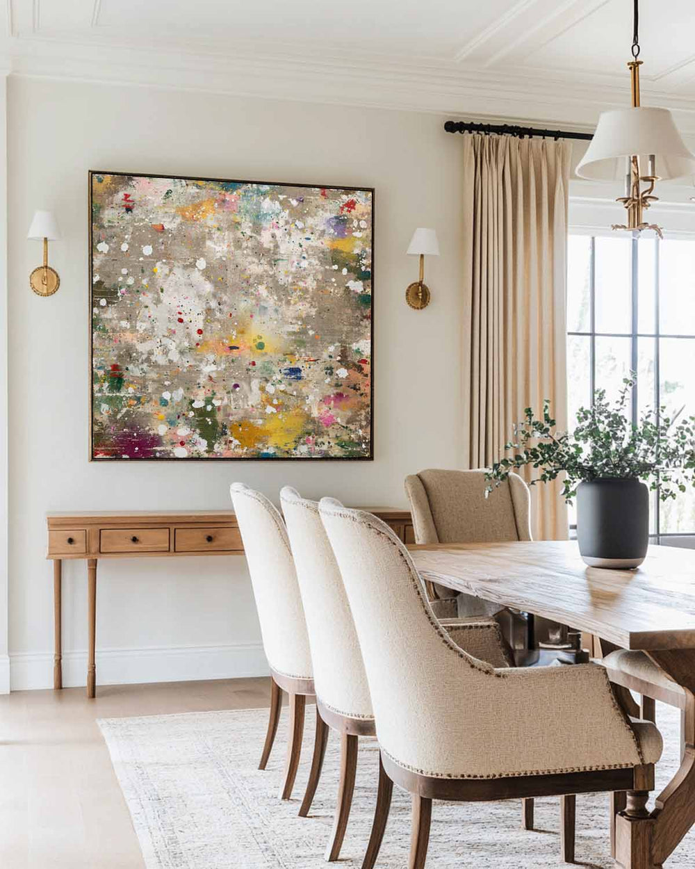 Large Brown Wabi-Sabi Oil Painting, Modern Abstract Square Canvas Art – ArtExplore