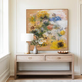 Large Colorful Abstract Floral Wall Art for Cozy Spaces – ArtExplore