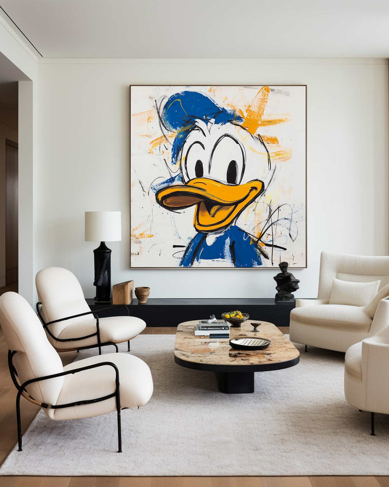 Large Colorful Cartoon Graffiti Wall Art 
 Modern Texture Pop Painting Handmade Pop Painting For Sale
