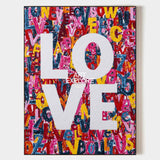 Large Colorful Love Art - Textured Handmade Oil Painting on Canvas | ArtExplore
