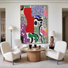 Large Colorful Splice Painting Textured Color Boho Painting Patchwork Abstract Wall Art For Sale