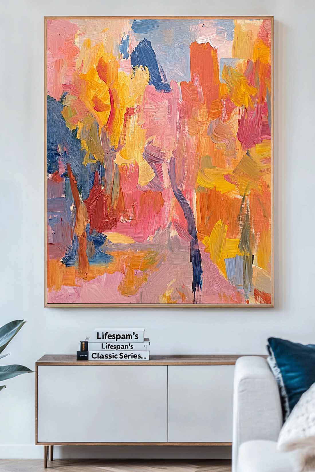 Large Colorful Texture Art Painting Red Pink Abstract Art Modern Pink Abstract Wall Art For Sale