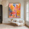 Large Colorful Texture Art Painting Red Pink Abstract Art Modern Pink Abstract Wall Art For Sale