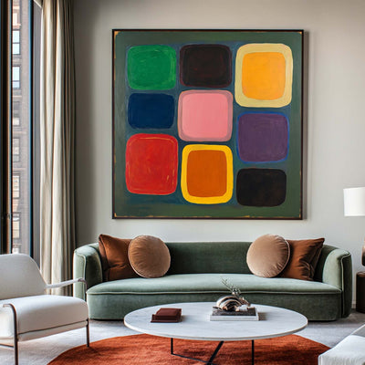 Large Colorful Wall Art Colorful Texture Painting Large Vibrant Color Canvas Art Livingroom Wall Art