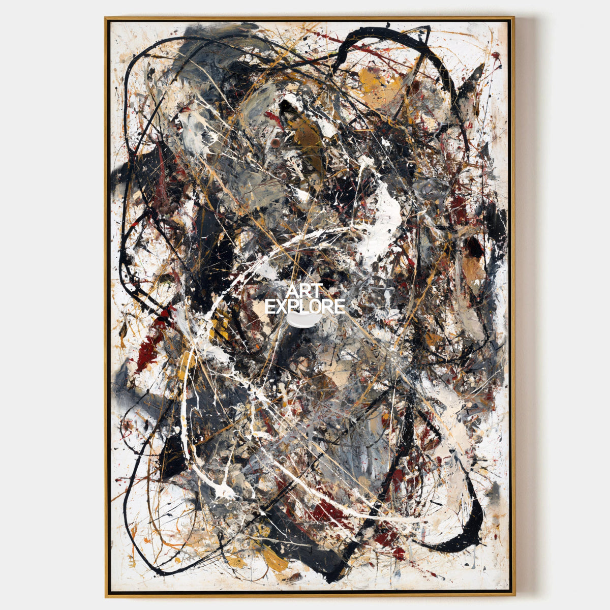 Expressionist Abstract Art With Textured Lines And Earthy Colors
