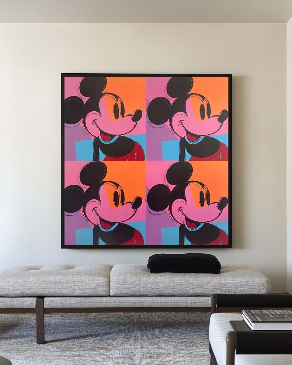 Large Disney Mickey Pop Art Oil Painting Texture Painting Handmade Disney Pop Painting for sale