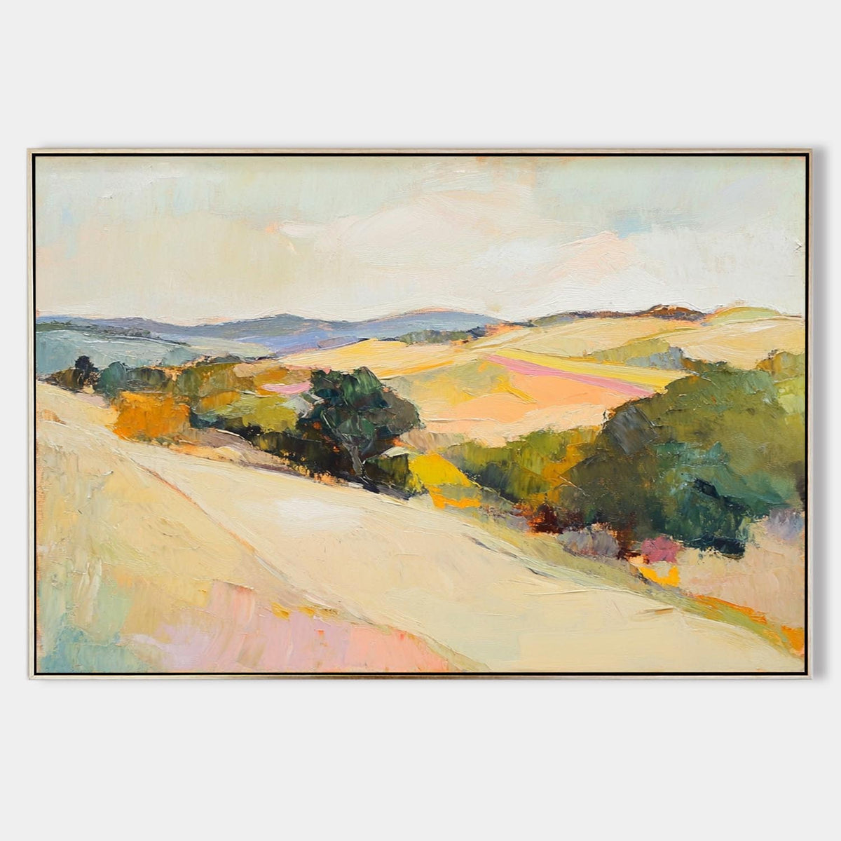 Large Earthy Wall Art Landscape Textured White Minimalist Abstract Bespoke Handmade Canvas Art