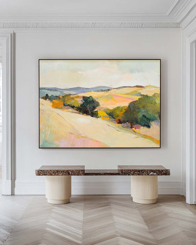 Large Earthy Wall Art Landscape Textured White Minimalist Abstract Bespoke Handmade Canvas Art