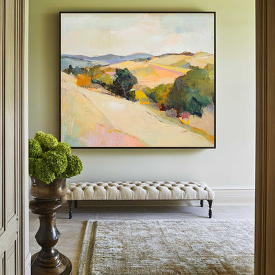 Large Earthy Wall Art Landscape Textured White Minimalist Abstract Bespoke Handmade Canvas Art