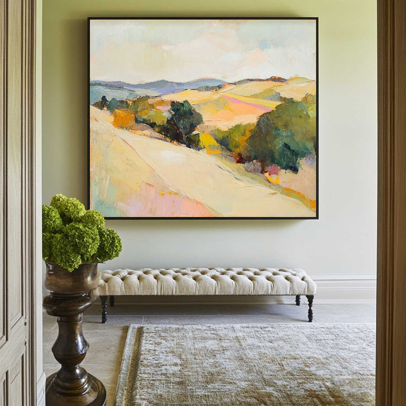 Large Earthy Wall Art Landscape Textured White Minimalist Abstract Bespoke Handmade Canvas Art