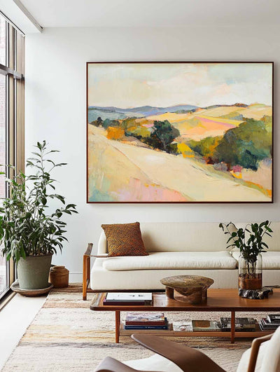 Large Earthy Wall Art Landscape Textured White Minimalist Abstract Bespoke Handmade Canvas Art