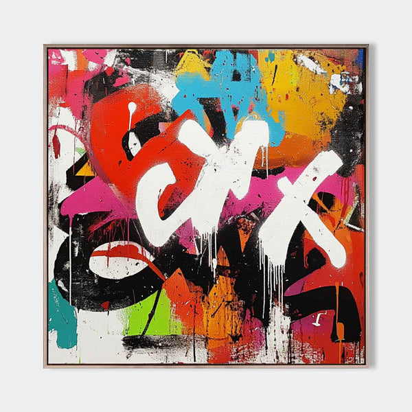 Large Graffiti Wall Art Colorful Texture Painting Graffiti Fine Art Abstract Livingroom Wall Art 