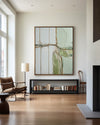Green Texture Canvas Painting Wabi-sabi Sage Color Wall Art Large Abstract Minimalist Wall Art