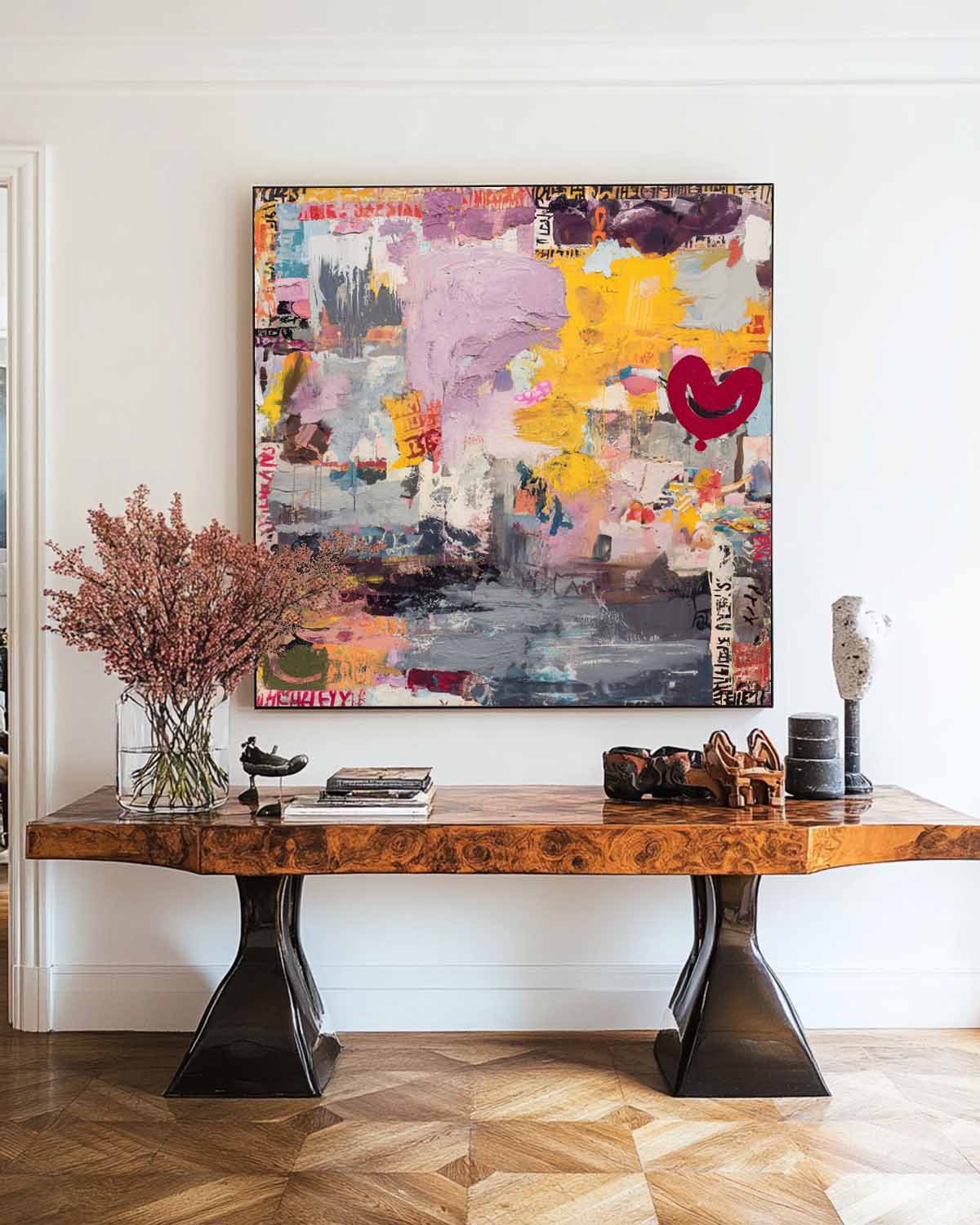 Large Handmade Graffiti Abstract Painting – Modern Texture Canvas for Statement Wall Art | ArtExplore