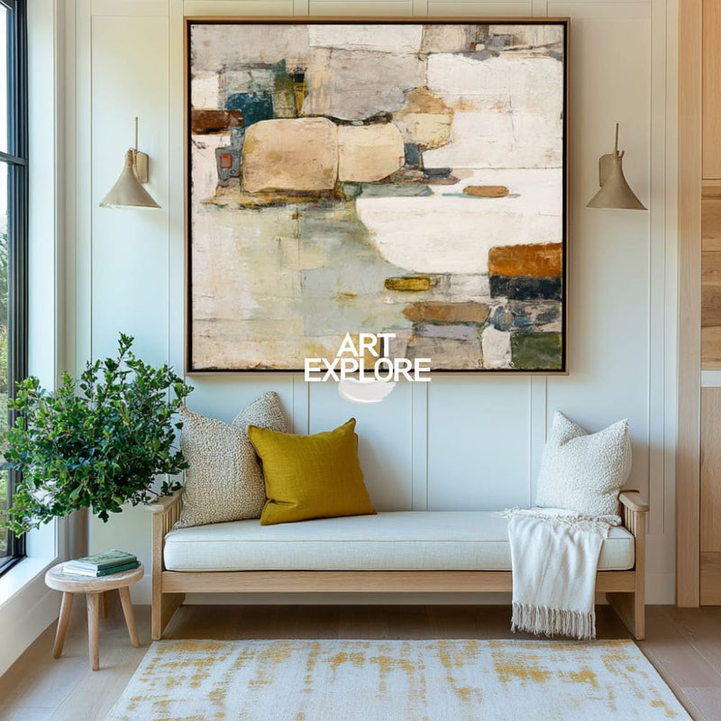 Large Handmade Textured Wabi-Sabi Painting, Minimalist Wall Art – ArtExplore