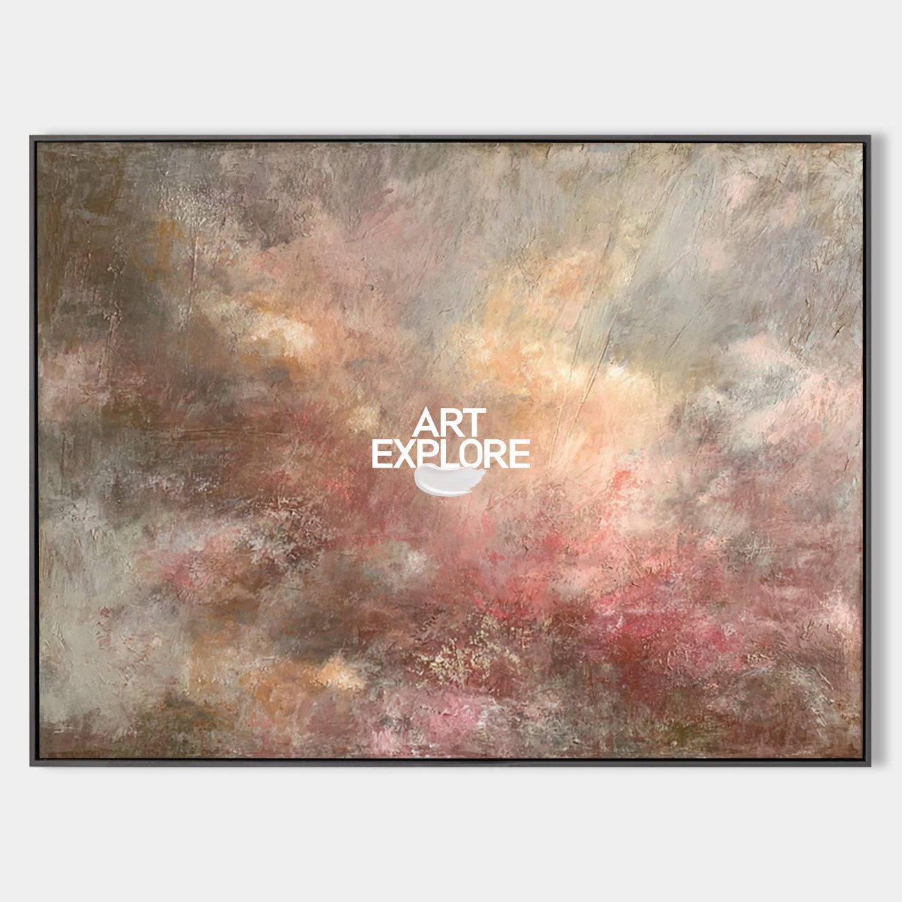Large Horizontal Cosmic Wall Art, Modern Minimalist Texture Oil Painting ArtExplore