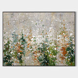 Large Horizontal Sage Green Abstract Textured Art Handmade by Wei Pen | ArtExplore