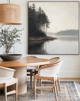 Large Lake Scenery Painting Textured Landscape Lake Canvas Wall Art Black White Painting For Sale