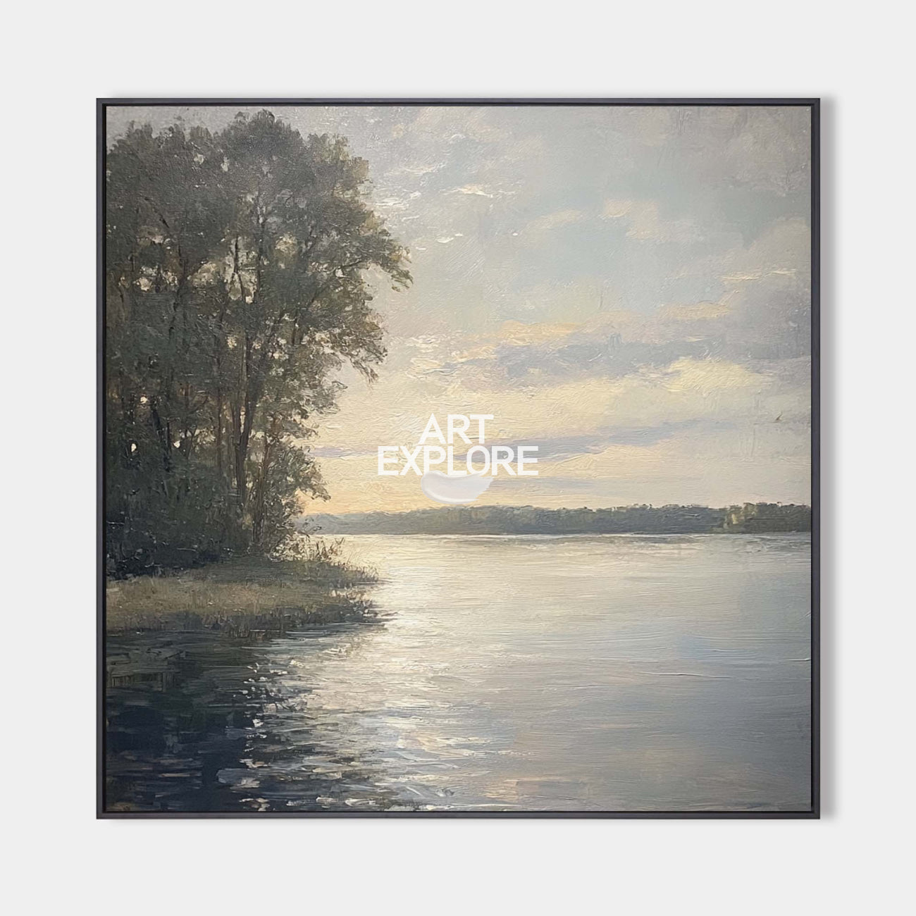 Large Landscape Painting Landscape Art On Canvas Modern Lake View Painting Canvas Art For Livingroom