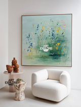 Large Minimalist Green Nature Painting for Home or Office | ArtExplore