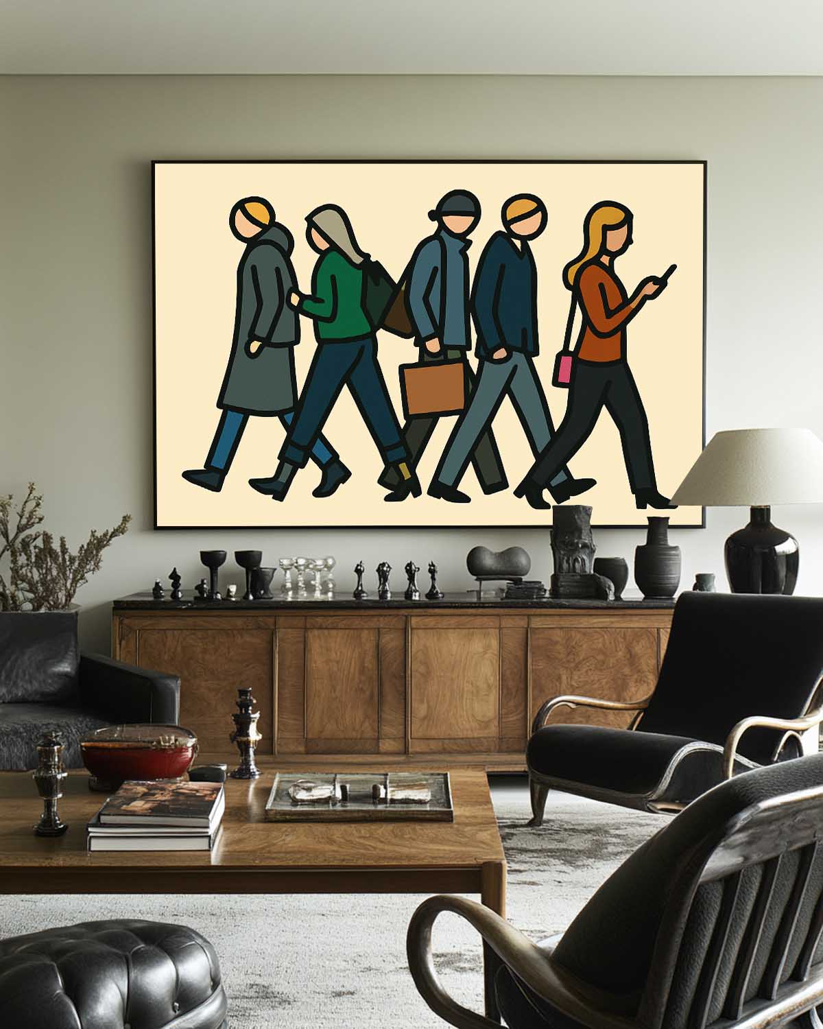 Large Modern Canvas Painting – Urban Style Handmade Pop Art for Neutral Spaces | ArtExplore