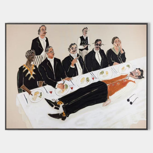 Large Modern Humorous Oil Painting for Living Room Wall | ArtExplore Canvas