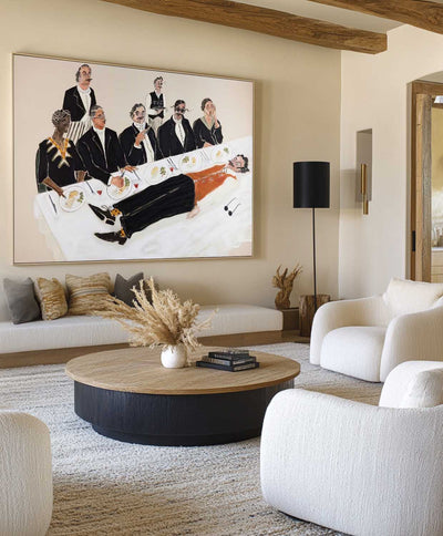 Large Modern Oil Painting for Dining Room | Whimsical Scene | ArtExplore