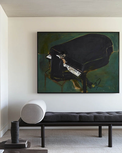 Large Modern Piano Oil Painting – Minimalist Wall Art for Living Room | ArtExplore
